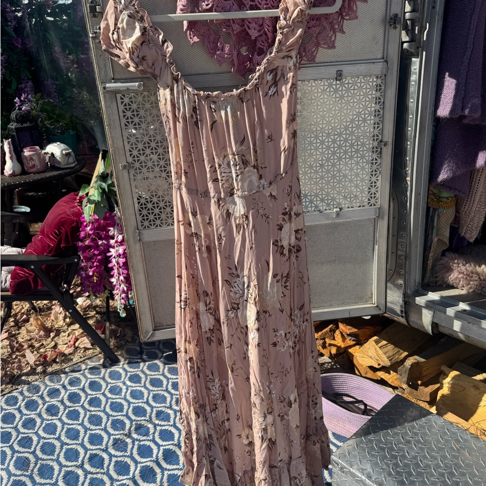 Auguste The Label Blush Floral Gypsy Ruffle Dress